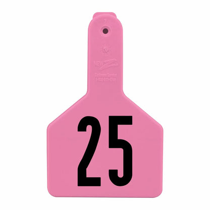 Z Tags® Numbered Long - Neck Calf Ear Tag - No - Snag Tags® - 25/Bag - QC Supply - 