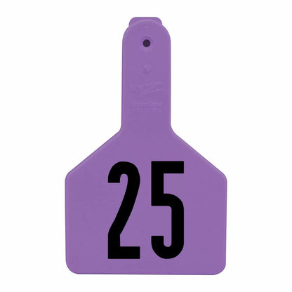 Z Tags® Numbered Long - Neck Calf Ear Tag - No - Snag Tags® - 25/Bag - QC Supply - 