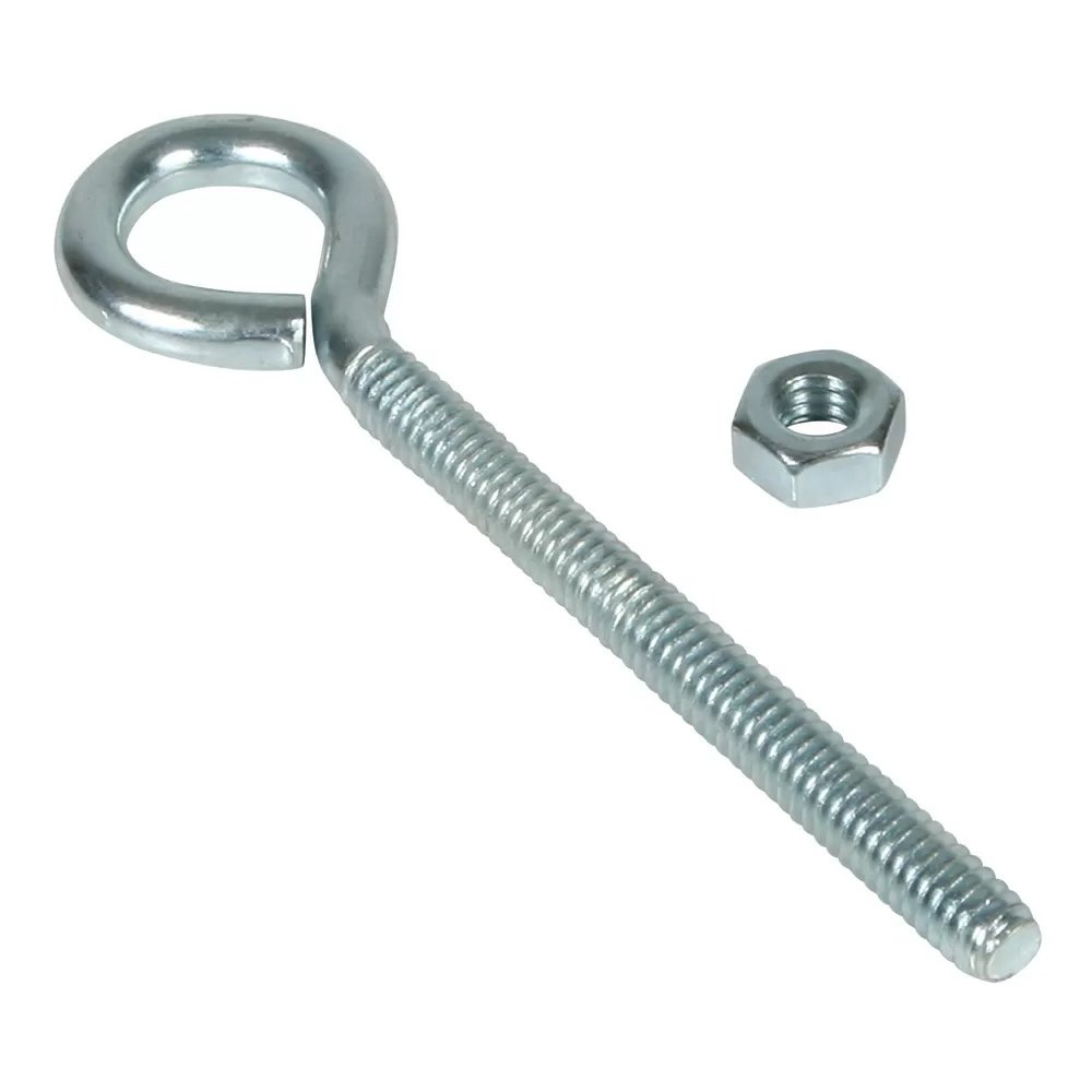 Zinc Eye Bolt w/ Nut - 1/4" x 4" - QC Supply - 