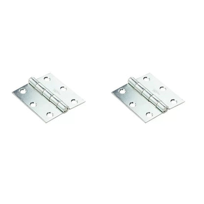 Zinc - Plated Removable Pin Broad Hinges - 2 1/2" - QC Supply - 