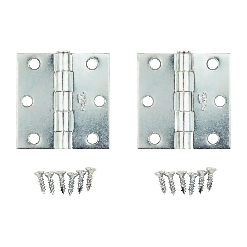Zinc - Plated Removable Pin Broad Hinges - 2 1/2" - QC Supply - 