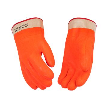 X-Large Lime Green KINCO 1939KWP-XL Mens High Visibility Lined Pigskin Safety Cuff Gloves Heat Keep Thermal Lining AquaNOT Waterproof Insert 