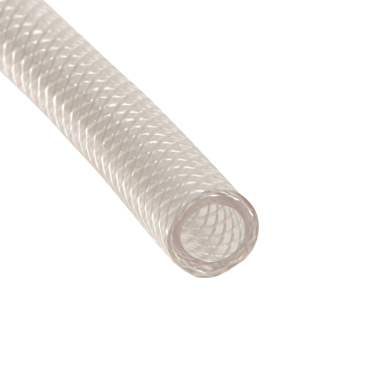 1/2"ID x 3/4"OD Braid Reinforced Clear Vinyl PVC Tubing-1' Increments Continuous 