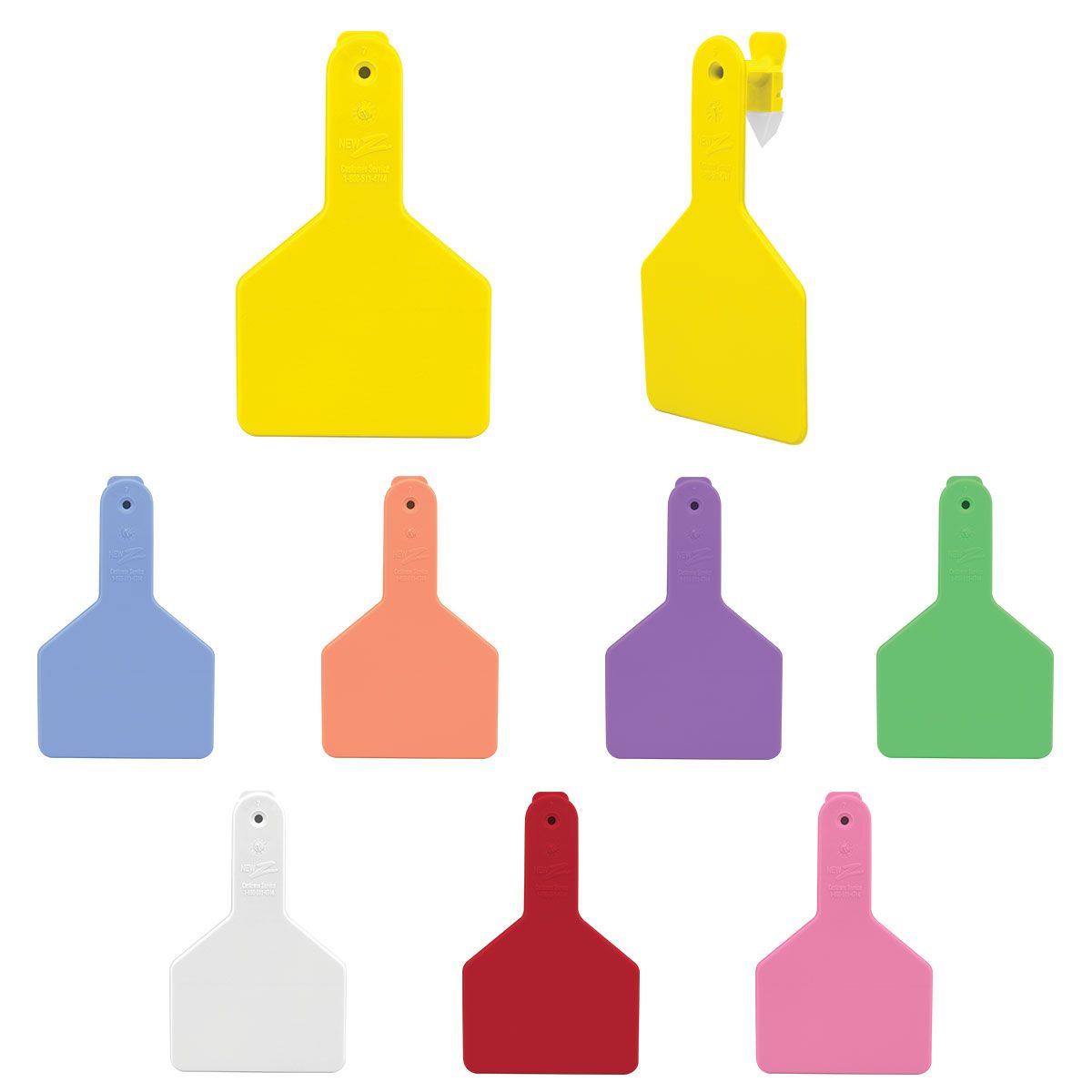 Z-TAG CALF TAG ONE PIECE 2-3/8" W x 3-3/4" H Blank Long Neck YELLOW 25 Count 