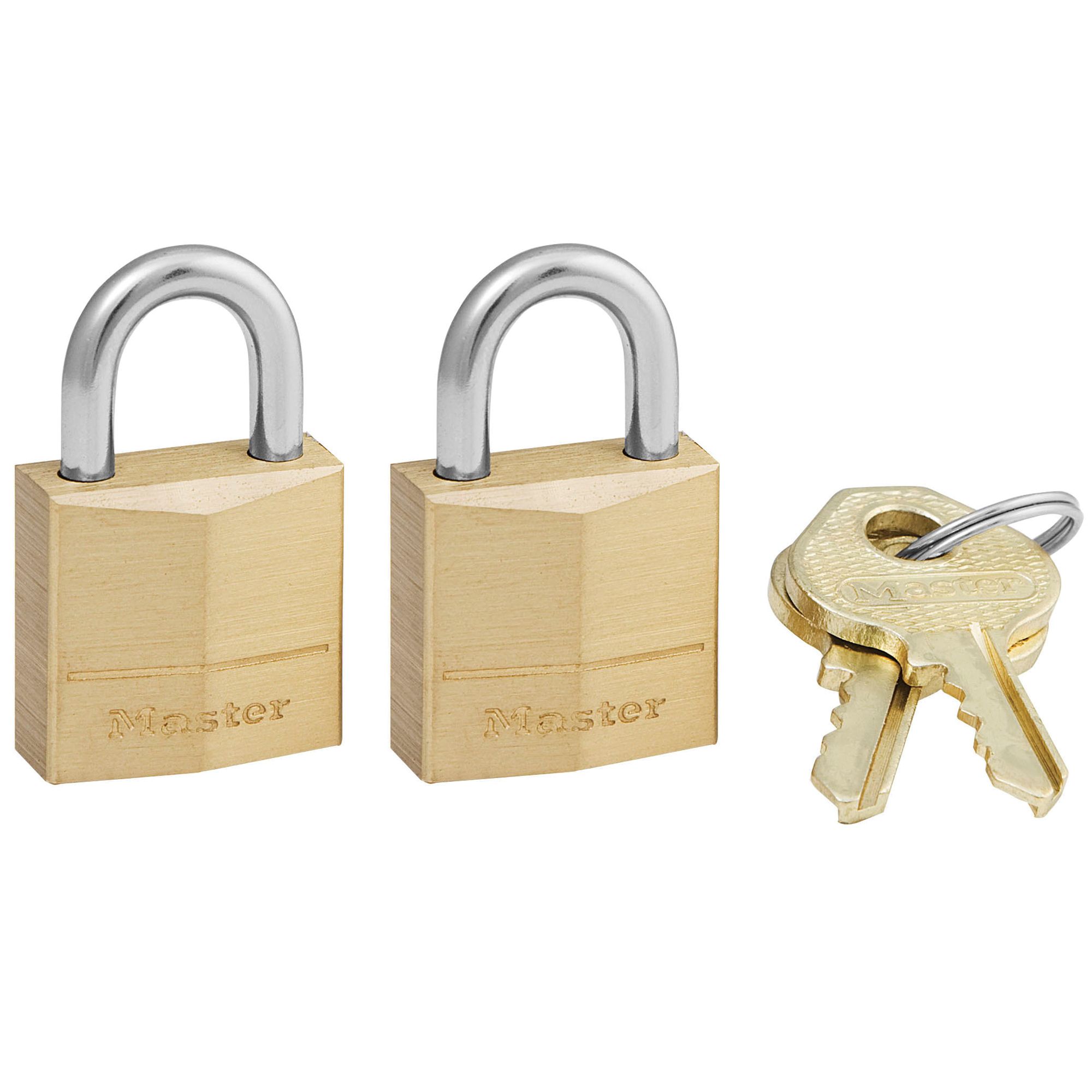 1-3/16 In. 4-Pack Master Lock Co Solid-Brass Keyed Padlocks Black 