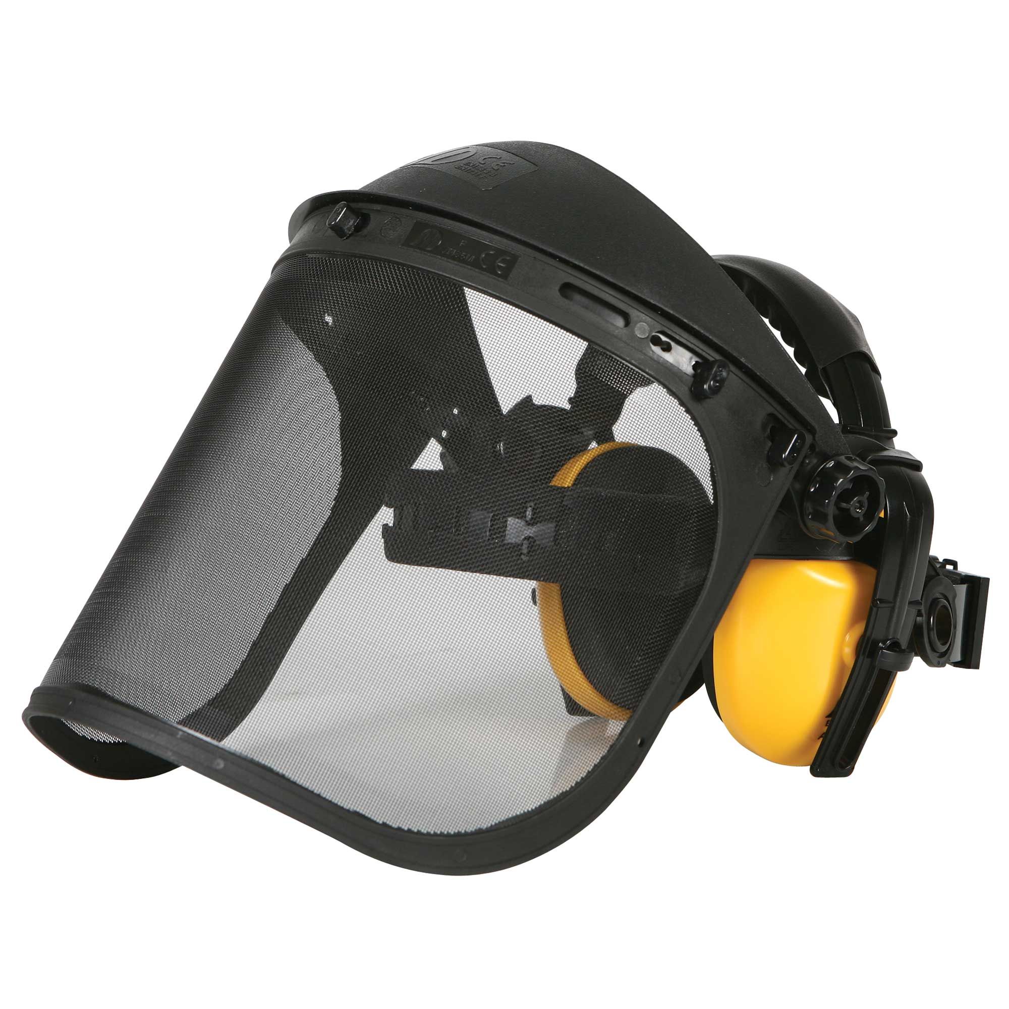 Jiecikou Safety Helmet and Hearing Protection System Face Protection Face Shield with Adjustable Mesh Visor 