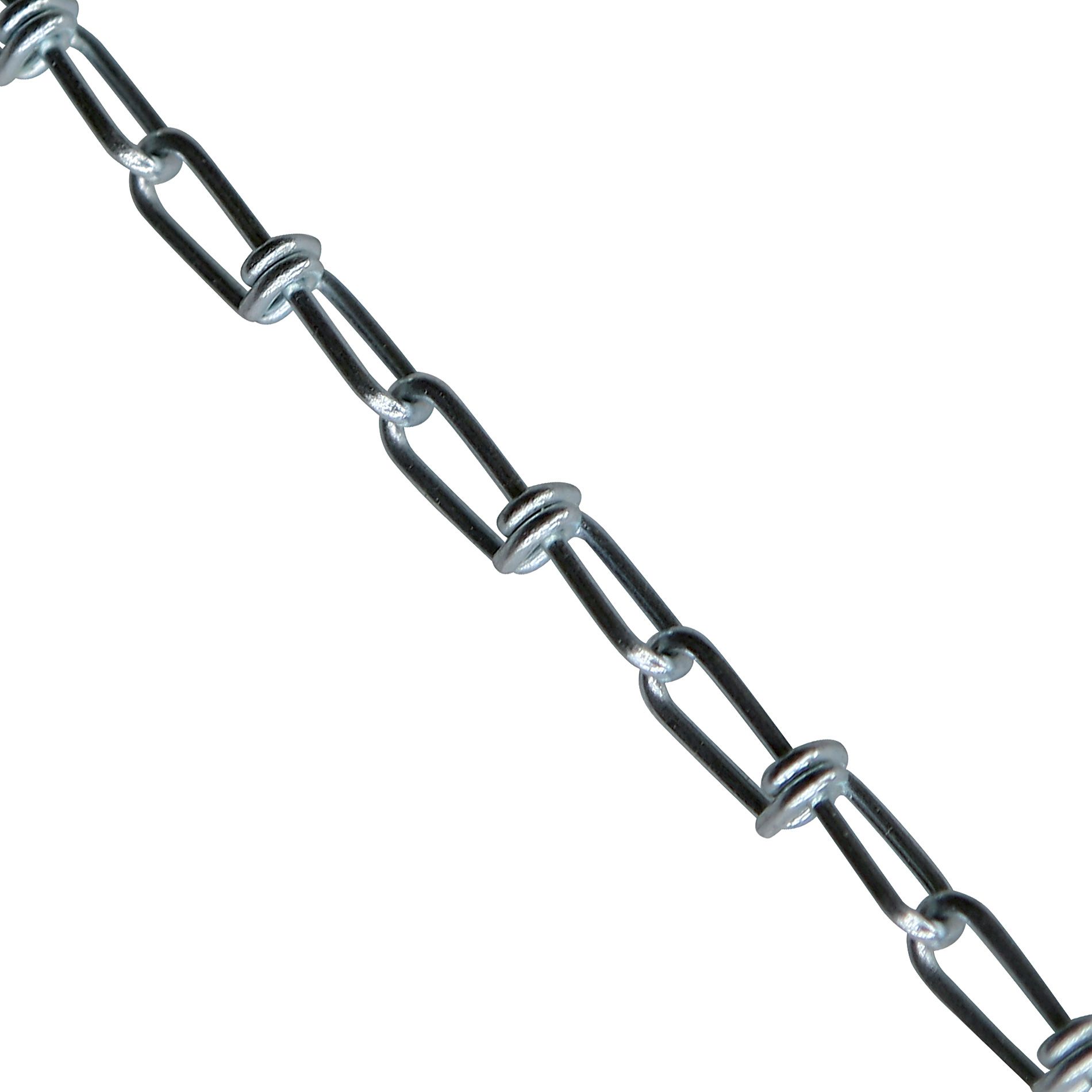 ASC MC13031715 Low Carbon Steel Inco Double Loop Chain 0.08 Diameter x 150 Length 90 lbs Working Load Limit Polycoated White 3 Trade 