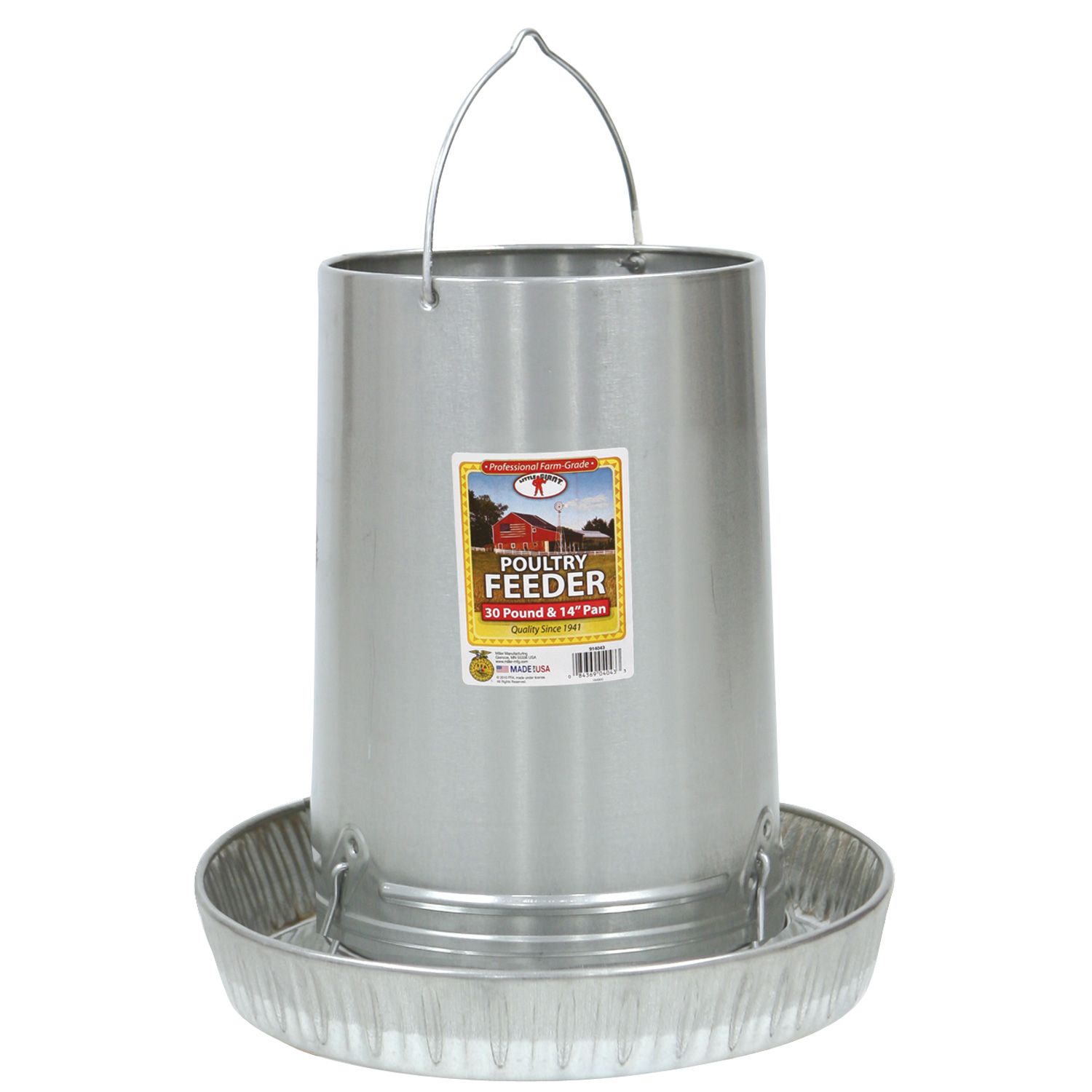 LITTLE GIANT Metal Poultry Feeder Tube with Hanging Handle 30-Pound 