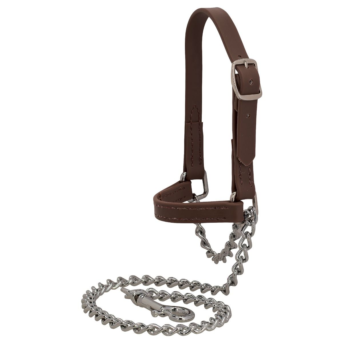 Nickel Plated Chain Weaver Leather Brahma Webb Goat Collar 