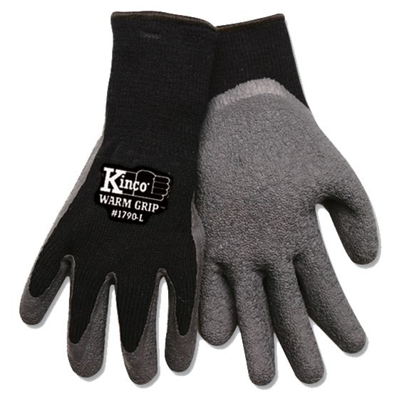3 Pair Pack Large Kinco 1790-3PK-L Men's Cold Weather Latex Coated Knit Glove 