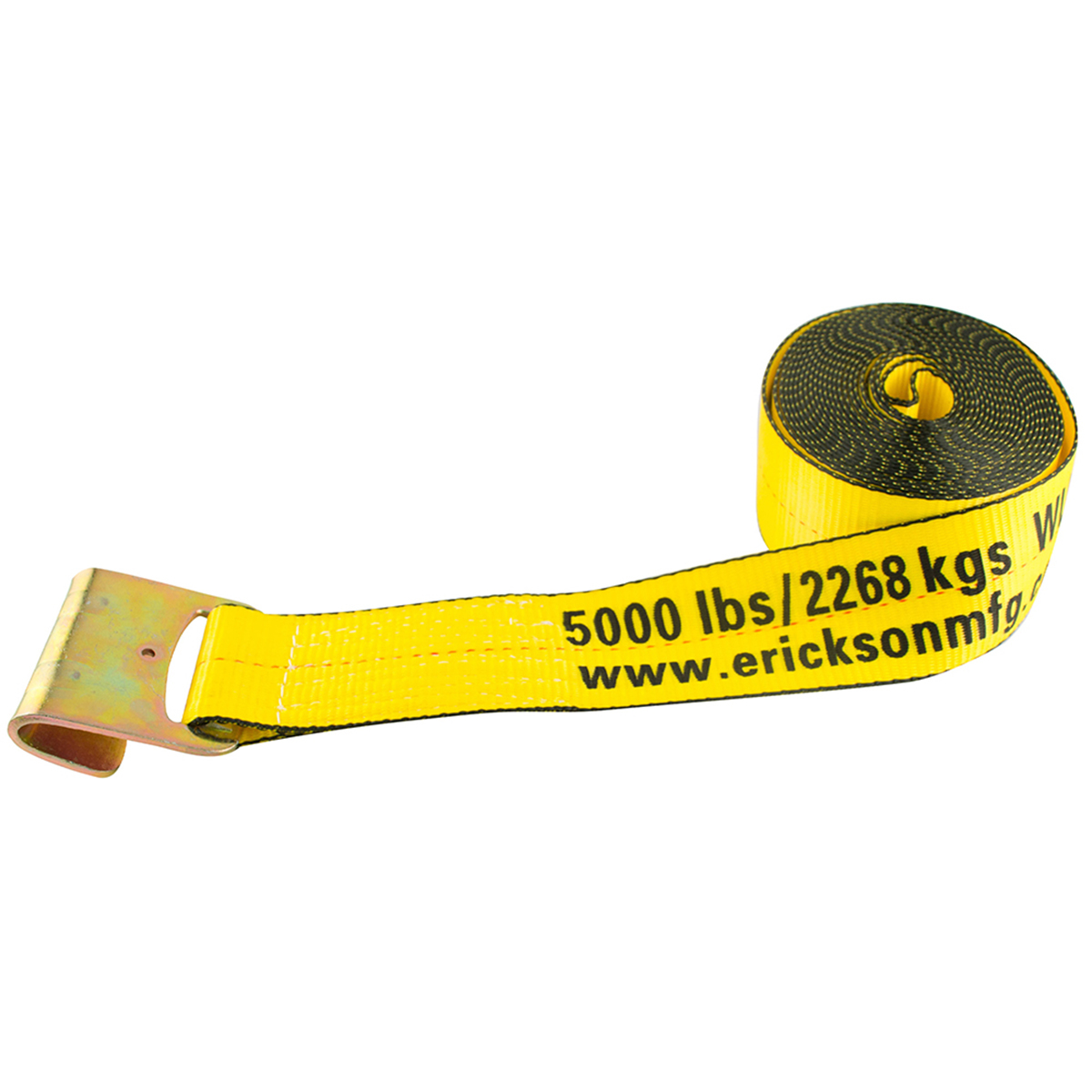 Erickson 58700 Yellow 3 x 30 Winch Strap with Flat Hook 