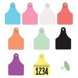 Details about    ALLFLEX GLOBAL Large Ear Tags with Buttons 3" X 2-1/4" WHITE #26-50 25ct Pkg 