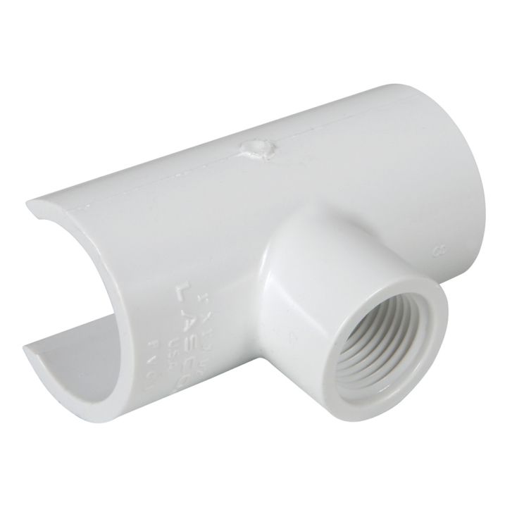 Schedule 40 PVC Snap x FPT Reducing Tee-Snap Size:3/4 inch-Thread Size:1/2" FPT 